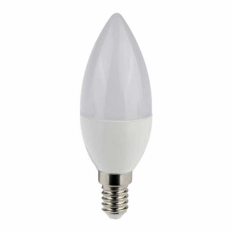 Eurolamp Λάμπα LED 7W 100mm για Ντουί E14 και Σχήμα C37 Θερμό Λευκό 630lm