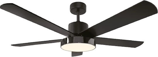  Ανεμιστήρας Οροφής 122cm με Φως και Τηλεχειριστήριο Μαύρος 48-1016 Gruppe