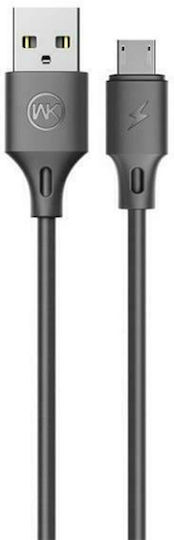 Καλώδιο Φόρτισης WK WDC-092 Regular USB 2.0 to micro USB Μαύρο 1m
