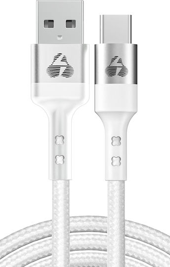 Powertech USB 2.0 Cable USB-C male - USB-A 60W Λευκό 1m PTR-0160