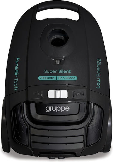 Gruppe VCB43C16A-70 Ηλεκτρική Σκούπα 700W με Σακούλα 3lt Μαύρη