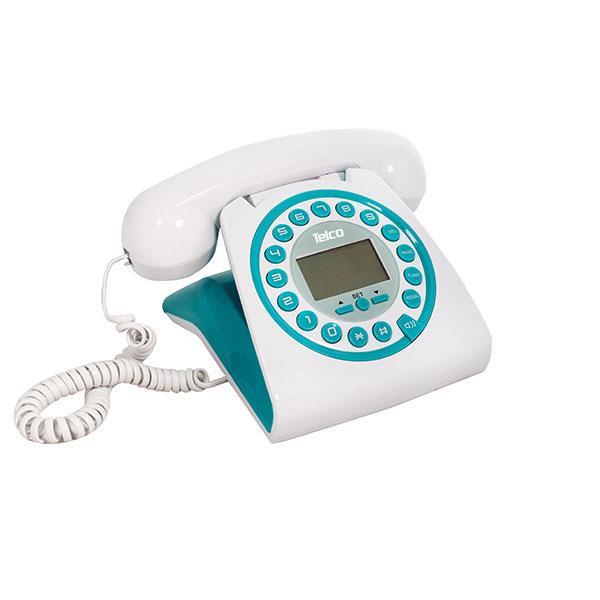 Τηλέφωνο ενσύρματο Retro Design TM-PA010 Λευκό/Πετρόλ Telco