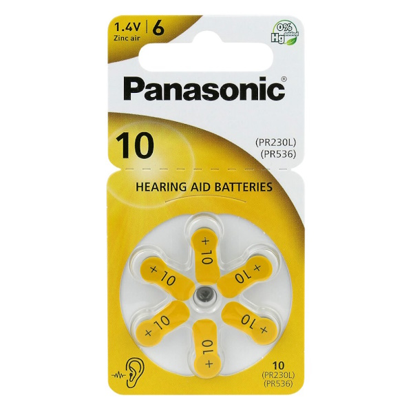 Μπαταρίες Ακουστικών Βαρηκοΐας Panasonic 10 1.4V 6τμχ Μπαταρίες Ακουστικών Βαρηκοΐας Panasonic 10 1.4V 6τμχ