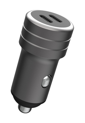 Powertech Φορτιστής Αυτοκινήτου 100W Γρήγορης Φόρτισης με Θύρες: 2xType-C Γκρι PT 1149