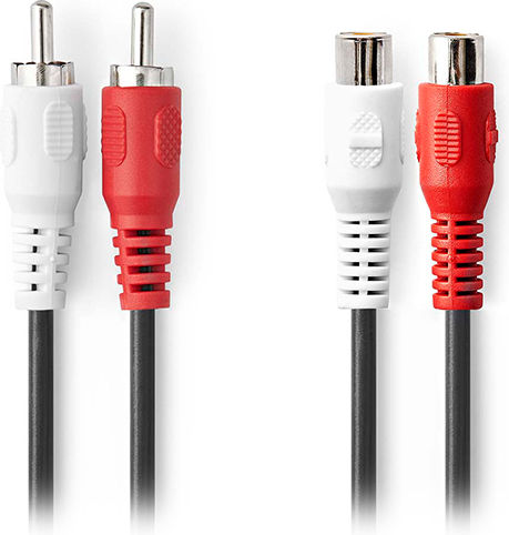 Καλώδιο Audio Stereo 2X Rca Male - 2X Rca Female CAGL24205BK100 10m Nedis 