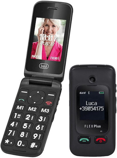 Trevi Flex 51 Dual SIM Κινητό με Μεγάλα Κουμπιά Μαύρο