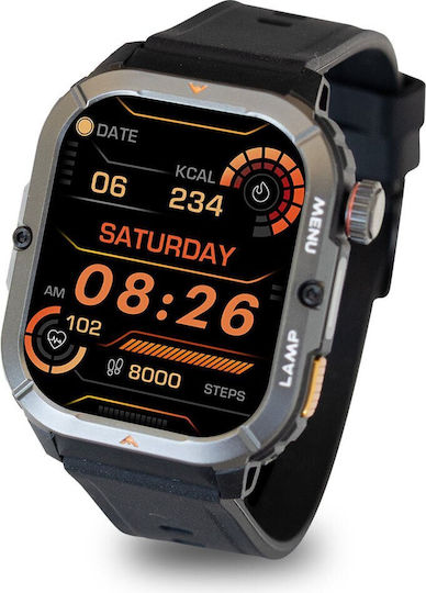 AGM Legion 3 Αδιάβροχο Smartwatch με Παλμογράφο Μαύρο